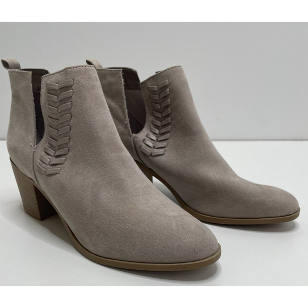 Qupid Booties Boots Taupe Women’s Size 7 Square Block Heel Cowgirl Rodeo Country